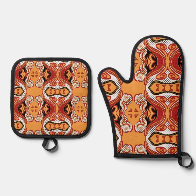 Feuer Ofenhandschuh & Topflappen-Set (Vorderseite)