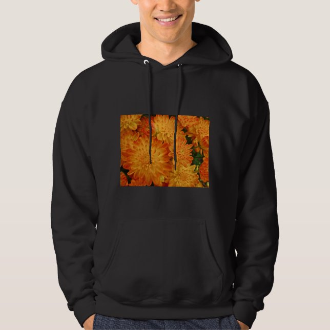 Feuer Orange Chrysanthemas Hoodie (Vorderseite)