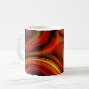 Feuer oranges und gelbes Wirbelmuster Kaffeetasse