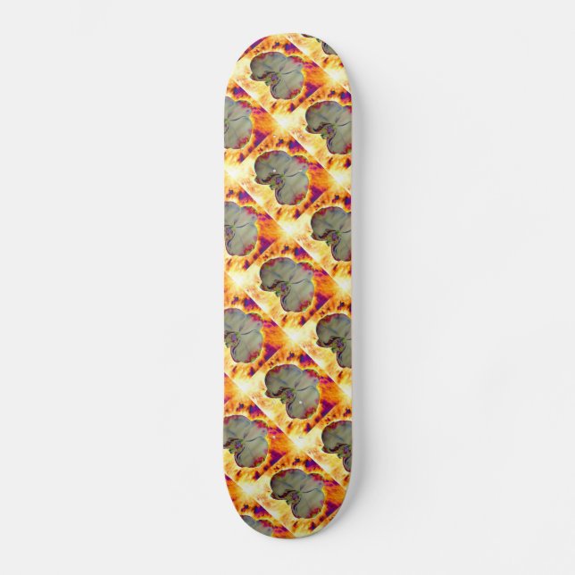 Feuer Orchid, abstrakte, lebendige Aquarellblüte Skateboard (Vorderseite)