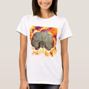 Feuer Orchid, abstrakte, lebendige Aquarellblüte T-Shirt
