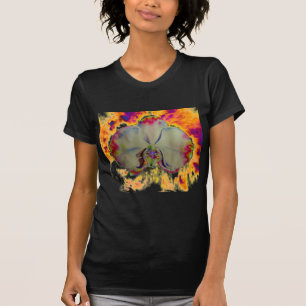 Feuer Orchid, abstrakte, lebendige Aquarellblüte T-Shirt