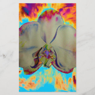 Feuer Orchid, abstrakte tropische Blumenbemalung Briefpapier
