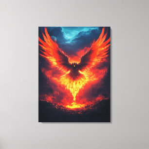 Feuer Phoenix aufstrebende Canvas Print Leinwanddruck