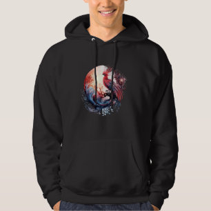 Feuer Phoenix Bird Sakura Tree Mythischer Vogel Mo Hoodie