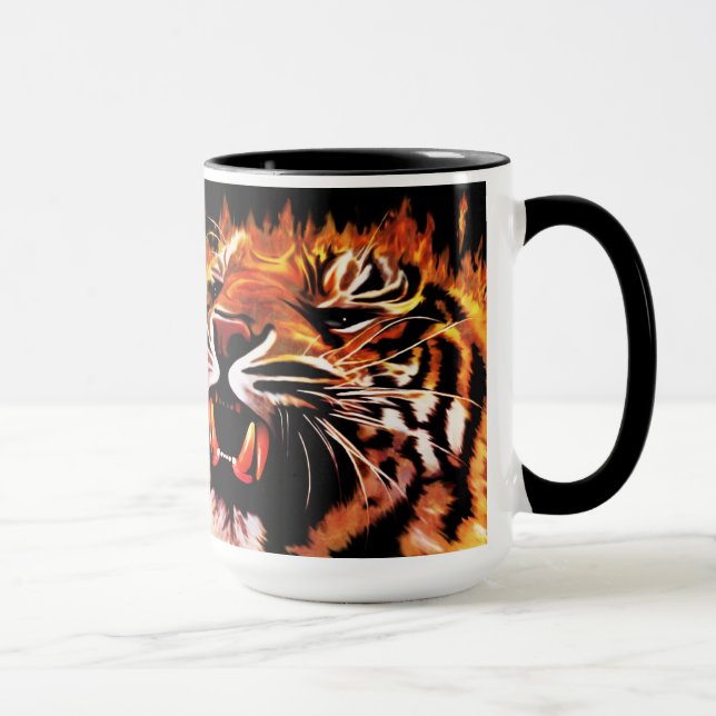 Feuer-Power-Tiger-Tasse Tasse (Rechts)
