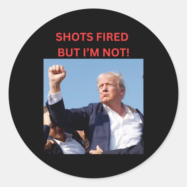 Feuer! Präsident Trump Runder Aufkleber (Vorderseite)