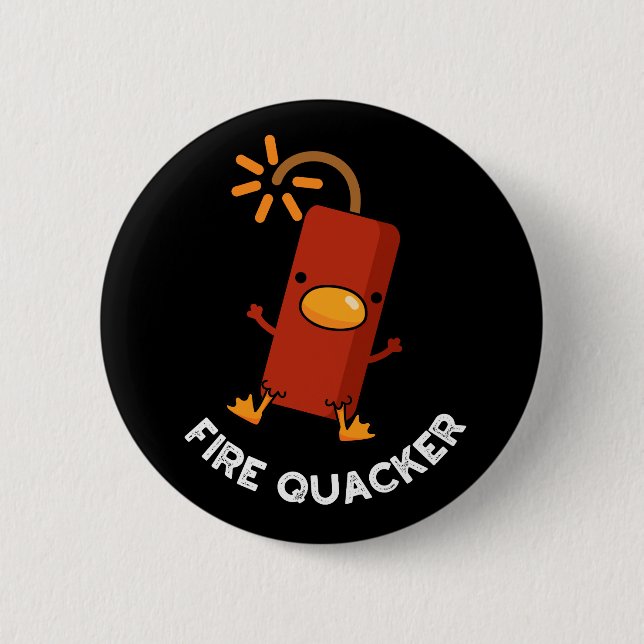 Feuer Quacker Funny Fireworks Puff Dark BG Button (Vorderseite)