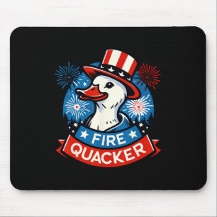 Feuer Quacker Lustiger Vierter Juli Ente Patriotis Mousepad