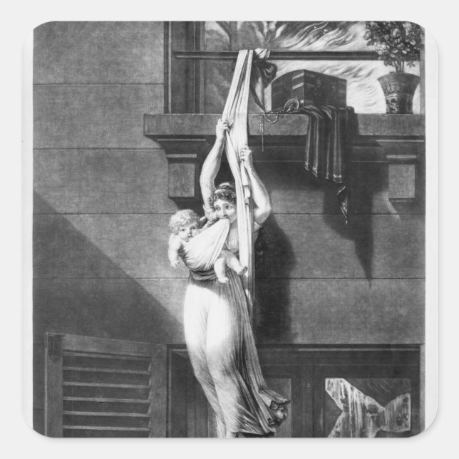 Feuer Quadratischer Aufkleber (Vorderseite)