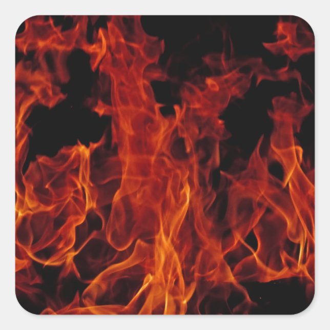 Feuer Quadratischer Aufkleber (Vorderseite)
