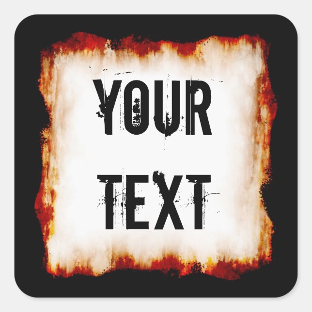 Feuer-Rahmen-Aufkleber Quadratischer Aufkleber (Vorderseite)