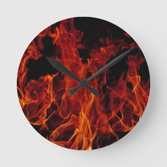 Feuer Runde Wanduhr (Vorderseite)