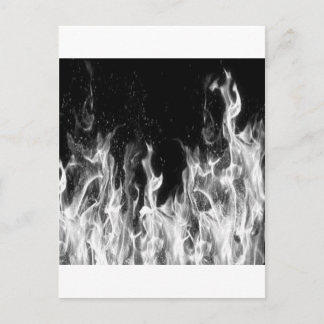 Feuer (schwarz-weiß) postkarte (Vorderseite)