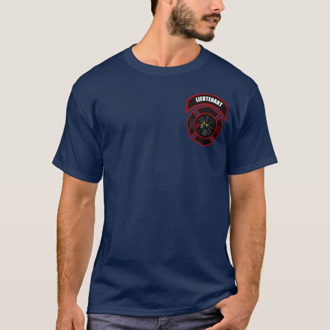 Feuer-Shirt - Leutnant (schwarzer Sturzhelm) T-Shirt (Vorderseite)