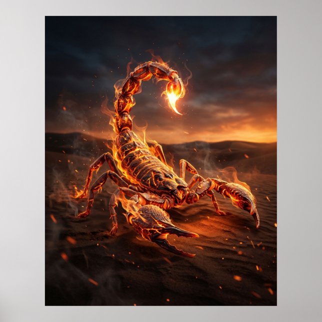 Feuer Skorpion Brennender Sand Poster (Vorne)
