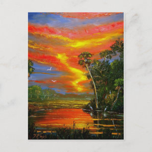 Feuer Sky Sunset Postkarte