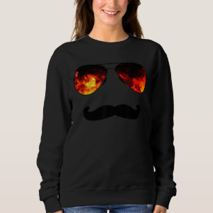 Feuer Sonnenbrille Mustache Grillmeister Grill Des Sweatshirt