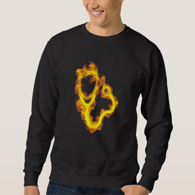 Feuer Stethoscope Flamme Ärztepflegerin Sweatshirt (Vorderseite)