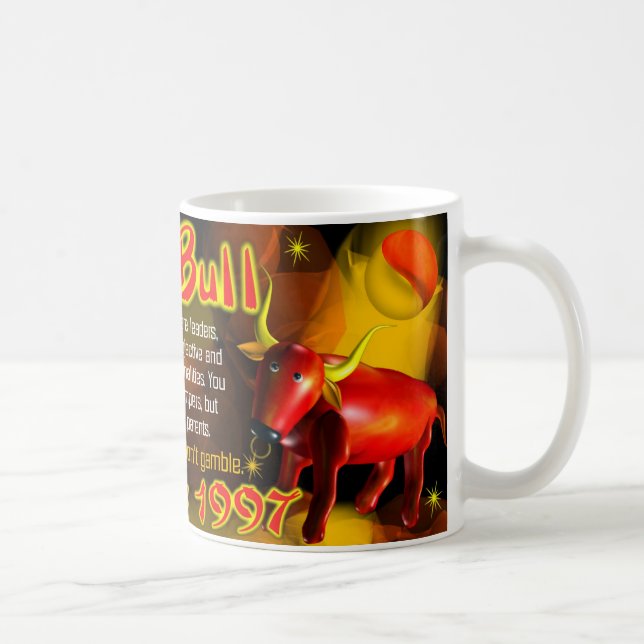 Feuer Stier geborenes 1937, 1997 Kaffeetasse (Rechts)
