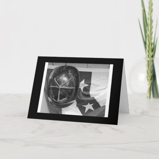 Feuer-Sturzhelm und Flagge Karte (Vorderseite)