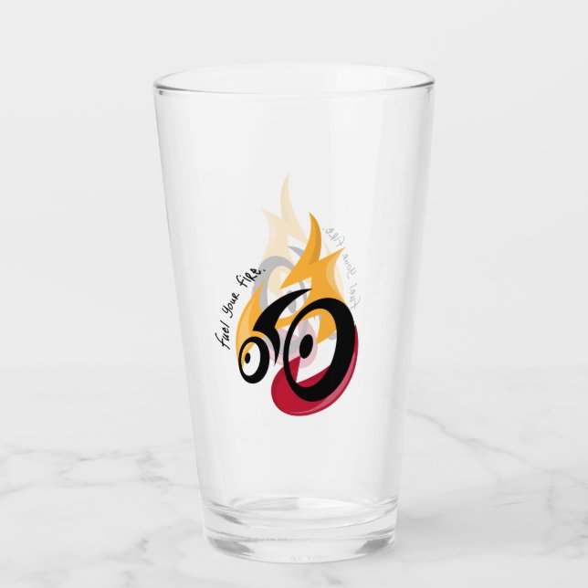 Feuer tanken. Radmotivation Glas (Vorderseite)