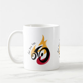 Feuer tanken. Radmotivation Kaffeetasse