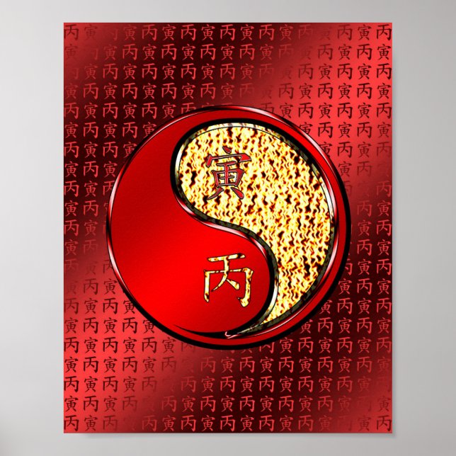 Feuer-Tiger Poster (Vorne)