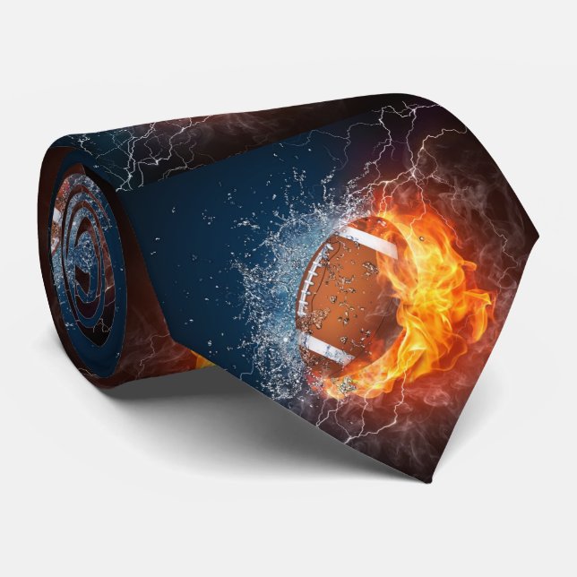 FEUER-U. EIS-FUSSBALL KRAWATTE (Gerollt)