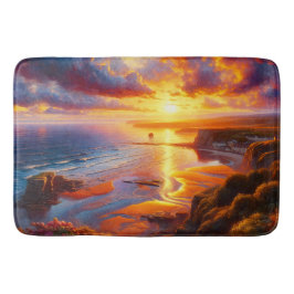 Feuer über der Küste Badematte