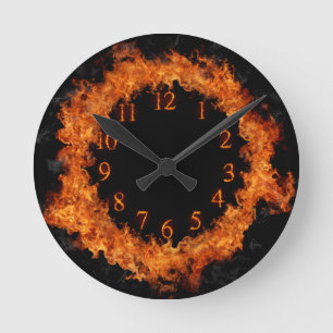 Feuer-Uhr Firey flammt Wanduhr