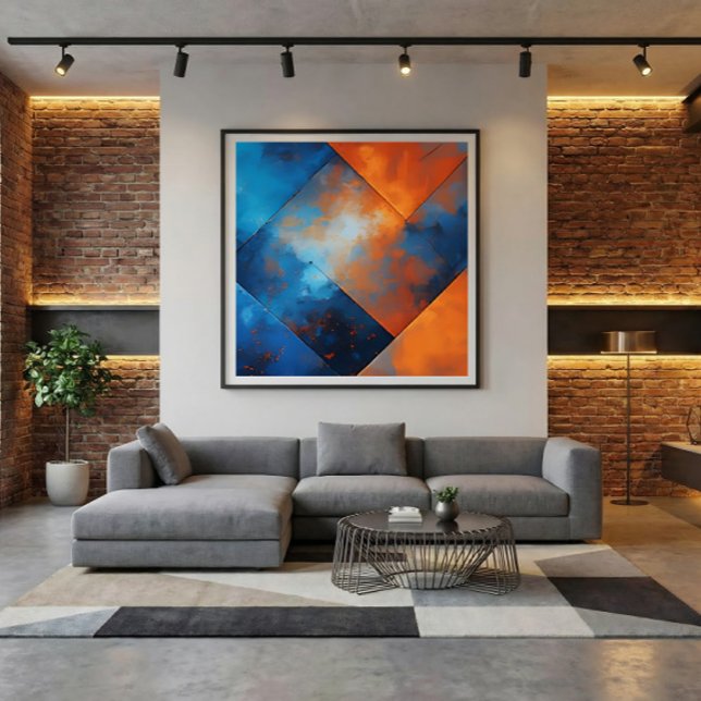 Feuer und blaue Abstraktion Leinwanddruck (Von Creator hochgeladen)