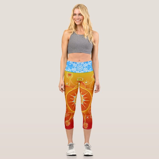 Feuer und Eis Capri Leggings (Vorderseite)