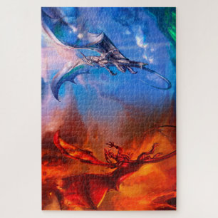 Feuer-und Eis-Duelldrache-Puzzlespiel Puzzle