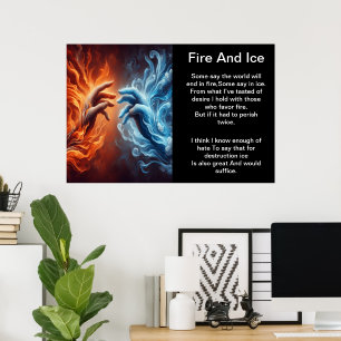 Feuer und Eis: Eine Hand Poster