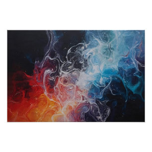Feuer und Eis in Fluss Poster