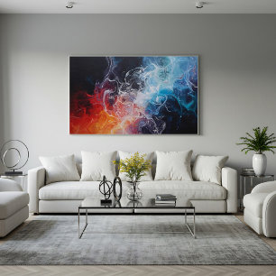 Feuer und Eis in Fluss Poster