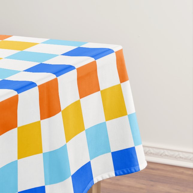 Feuer- und Eis-Schachbrettmuster Tischdecke (Beispiel)