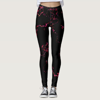 Feuer und Eis: Schwarze und rote Leggings