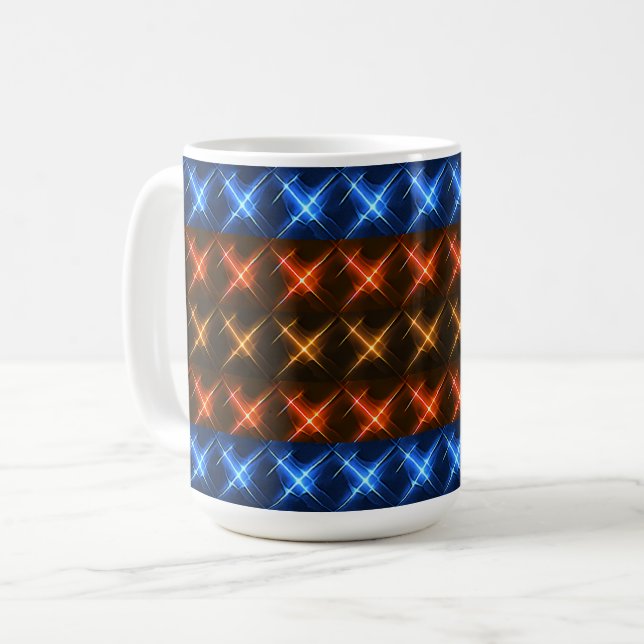 Feuer- und Eis-Sternmuster Kaffeetasse (Vorderseite Links)