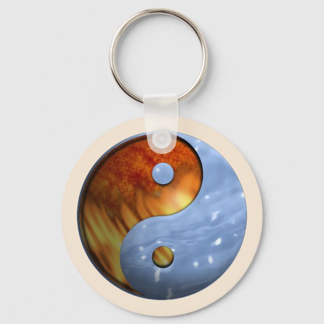Feuer und Eis Yin Yang Schlüsselanhänger (Vorderseite)