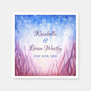 Feuer- und Eishochzeit   Blau und Rot Serviette