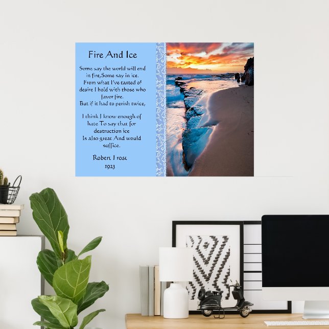 Feuer- und Eiskalt-Ozean-Poster Poster (Heimbüro)