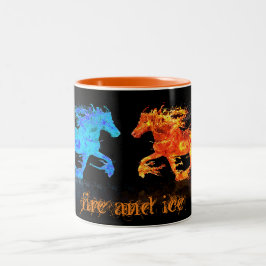 Feuer- und Eispferde Zweifarbige Tasse