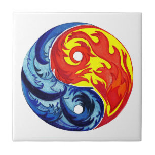 Feuer und Eiszeit Yin-Yang Fliese