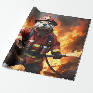 **"Feuer und Flammen: Der Hintergrund des Otter-Fe Geschenkpapier