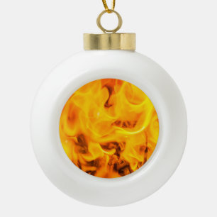 Feuer und Flammen Keramik Kugel-Ornament