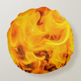 Feuer und Flammen Rundes Kissen