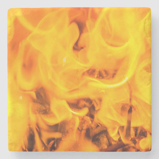 Feuer und Flammen Steinuntersetzer (Vorderseite)