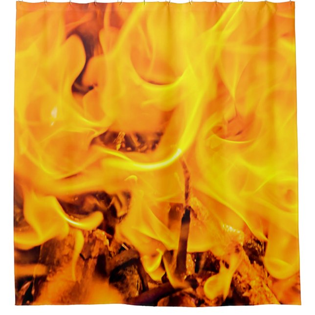 Feuer- und Flammenmuster Duschvorhang (Vorderseite)